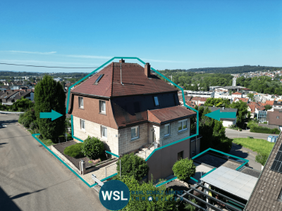 Hauptbild 1-2 Familien-Doppelhaushälfte (Aufteilung nach WEG) mit Doppelgarage & großer Terrasse mit Aussicht.